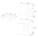 Ver imagem 4 de Kit Lavabo com Gabinete Suspenso, Cuba e Espelho Branco Tecno Mobili