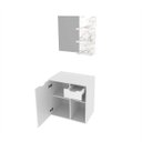 Ver imagem 3 de Kit Lavabo com Gabinete Suspenso, Cuba e Espelho Branco Tecno Mobili