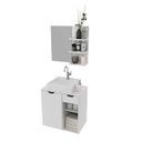 Ver imagem 2 de Kit Lavabo com Gabinete Suspenso, Cuba e Espelho Branco Tecno Mobili