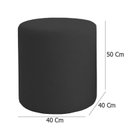 Ver imagem 4 de Kit 2 Puffs Beca Cilindro Suede Live - 7 Decor Preto