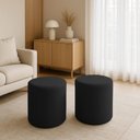 Ver imagem 2 de Kit 2 Puffs Beca Cilindro Suede Live - 7 Decor Preto