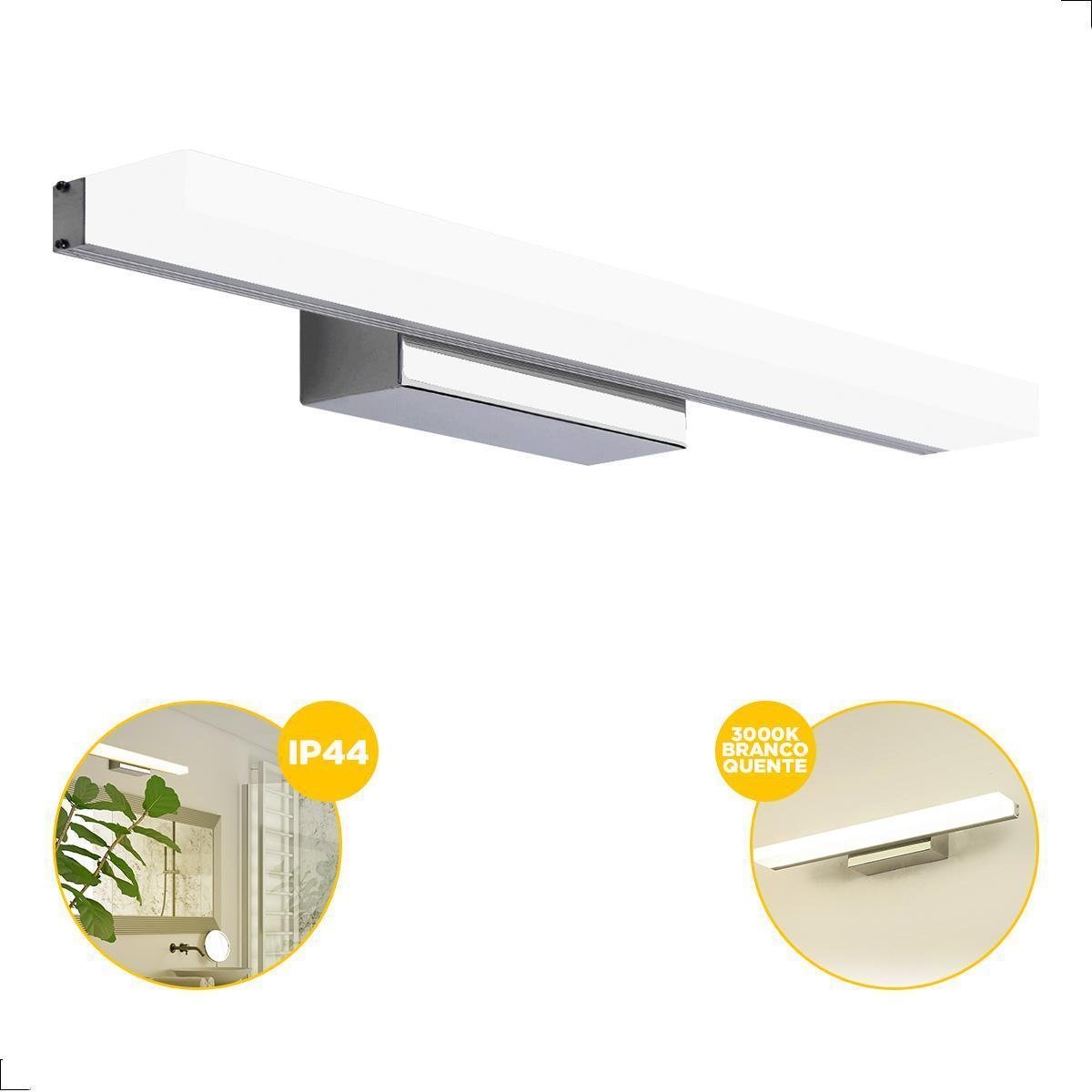 Arandela Wing Luminária para Espelho Banheiro Ip44 10w Led - 2