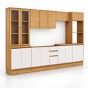 Ver imagem 3 de Cozinha Modulada Completa Compacta 16 Portas Vivace com Cristaleira Cinamomo/Off White