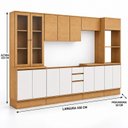 Ver imagem 4 de Cozinha Modulada Completa Compacta 16 Portas Vivace com Cristaleira Cinamomo/Off White