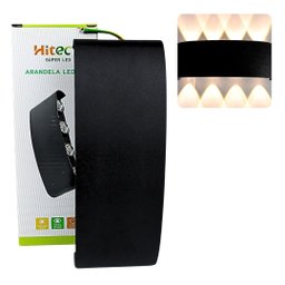 Arandela Led 8w Efeito 8 Fachos Branco Quente 3000-3500k Acabamento Preto Biv Marca Hitec - 2