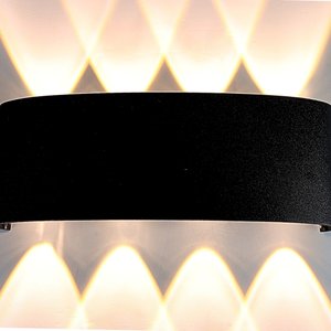 Arandela Led 8w Efeito 8 Fachos Branco Quente 3000-3500k Acabamento Preto Biv Marca Hitec