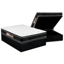 Ver imagem 1 de Cama Box Baú Casal: Colchão Espuma D33 Castor Black e White Double Face + Base CRC Suede Black(138x1