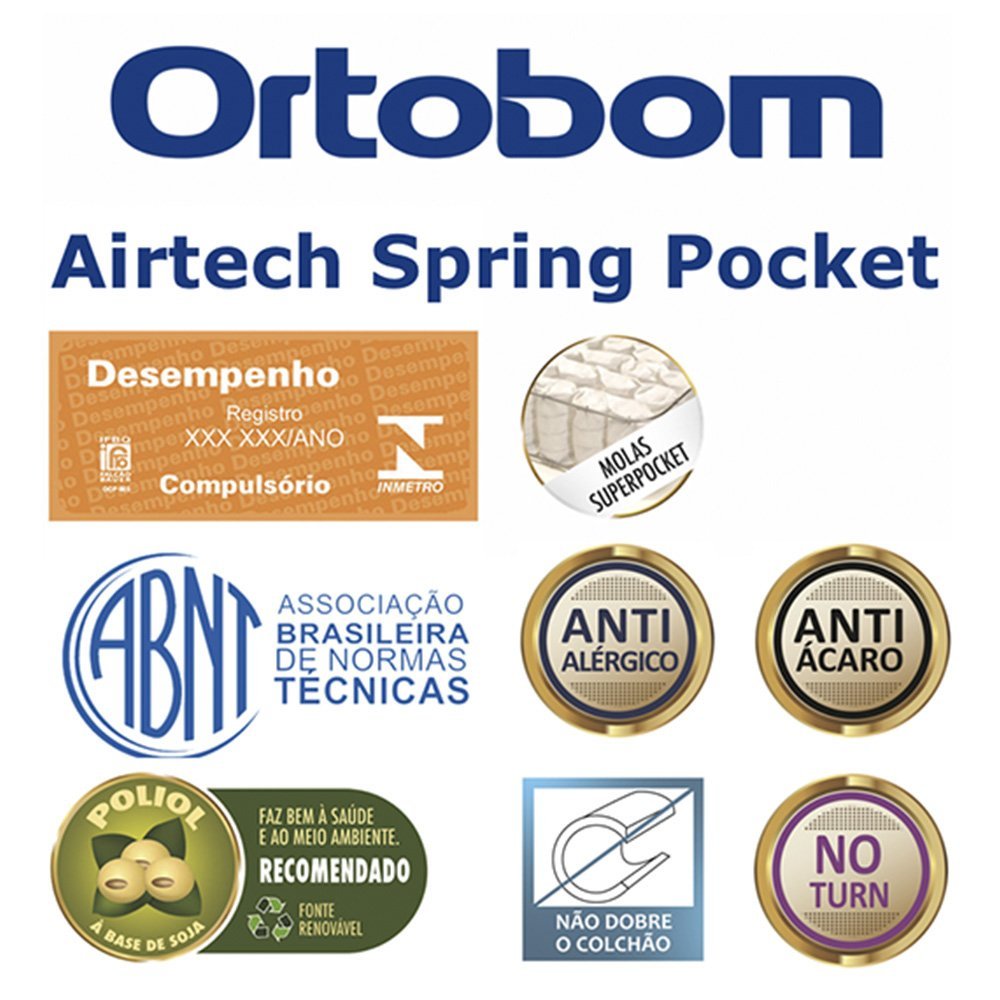 Colchão King Ortobom Airtech Spring Pocket Super 193X203X35 Estrutura Em Molas Superpocket Eps D26 Pró Airtec - 7