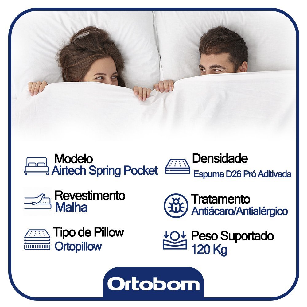 Colchão King Ortobom Airtech Spring Pocket Super 193X203X35 Estrutura Em Molas Superpocket Eps D26 Pró Airtec - 3