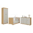 Ver imagem 2 de Quarto de Bebê Completo com Berço Americano 3 em 1 Realeza Multimóveis Mp4595 Madeirado/off White