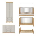 Ver mais imagens de Quarto de Bebê Completo com Berço Americano 3 em 1 Realeza Multimóveis Mp4595 Madeirado/off White
