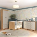 Ver imagem 1 de Quarto de Bebê Completo com Berço Americano 3 em 1 Realeza Multimóveis Mp4595 Madeirado/off White