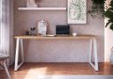 Ver imagem 1 de Mesa Escrivaninha 160cm Home Office Nogal Sevilha/branco
