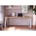 Ver imagem 1 de Mesa Escrivaninha 160cm Home Office Nogal Sevilha/branco