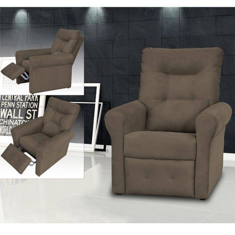 Poltrona Reclinável Clio MX-24 Suede Marrom B 255 - Matrix
