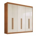 Ver imagem 3 de Guarda Roupa Casal 6 Portas 6 Gavetas 100% MDF Santiago Cinamomo e Off White Marrom