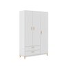 Guarda-Roupa Roupeiro 3 Portas e 2 Gavetas Branco - 1