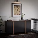 Ver imagem 1 de Aparador Buffet Sala Sense 4 Portas 160cm com Pés de Madeira Preto/Freijó - Rede Móveis