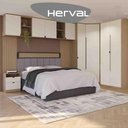 Ver imagem 2 de Guarda-Roupa Modulado Casal Herval Viel, com Cabeceira, Off White