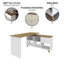 Ver imagem 5 de Mesa Escrivaninha em L 145x128 cm e Balcao 91 cm Olmo Branco Artany
