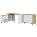 Ver imagem 1 de Mesa Escrivaninha em L 145x128 cm e Balcao 91 cm Olmo Branco Artany