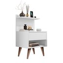 Ver imagem 1 de Mesa de Cabeceira Criado com Nicho e Gaveta Pés Palito Branco