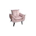 Ver imagem 1 de Poltrona Decorativa Opala Veludo Rosa Nude SMF DECOR