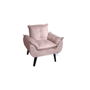 Poltrona Decorativa Opala Veludo Rosa Nude SMF DECOR