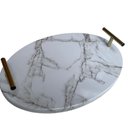 Ver imagem 2 de Bandeja Carrara Oval 35 X 24cm com 4 Xicaras Cristal Wolff