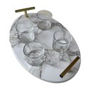 Ver imagem 1 de Bandeja Carrara Oval 35 X 24cm com 4 Xicaras Cristal Wolff