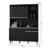 Armário para Cozinha Ambiente Kit Alice Preto Fosco - Ajl - 3