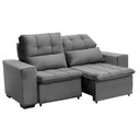 Ver imagem 2 de Sofá Retrátil e Reclinável 150 cm Classic Veludo Cinza