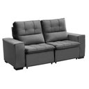 Ver imagem 4 de Sofá Retrátil e Reclinável 150 cm Classic Veludo Cinza
