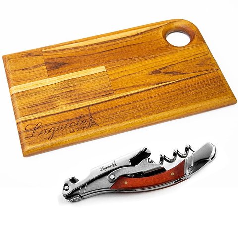 Kit Saca-rolhas Ultra Premium e Tábua para Aperitivos Laguiole La Tour Original