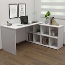 Ver imagem 2 de Escrivaninha Mesa Escritorio 8 Nichos Ne6 Branco Arty