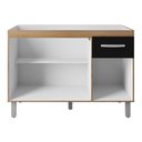 Ver imagem 3 de Balcão Gabinete para Pia Anyta 118cm 03 Portas sem Tampo Savana Preto - Desk Design