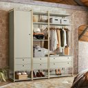 Ver imagem 1 de Conjunto de Guarda-roupa P/closet Industrial Olivar 1 Porta 6 Gavetas 197cm - Off White