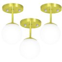 Ver imagem 1 de Kit 3 Lustre Plafon Orby Dourado 23x14 cm