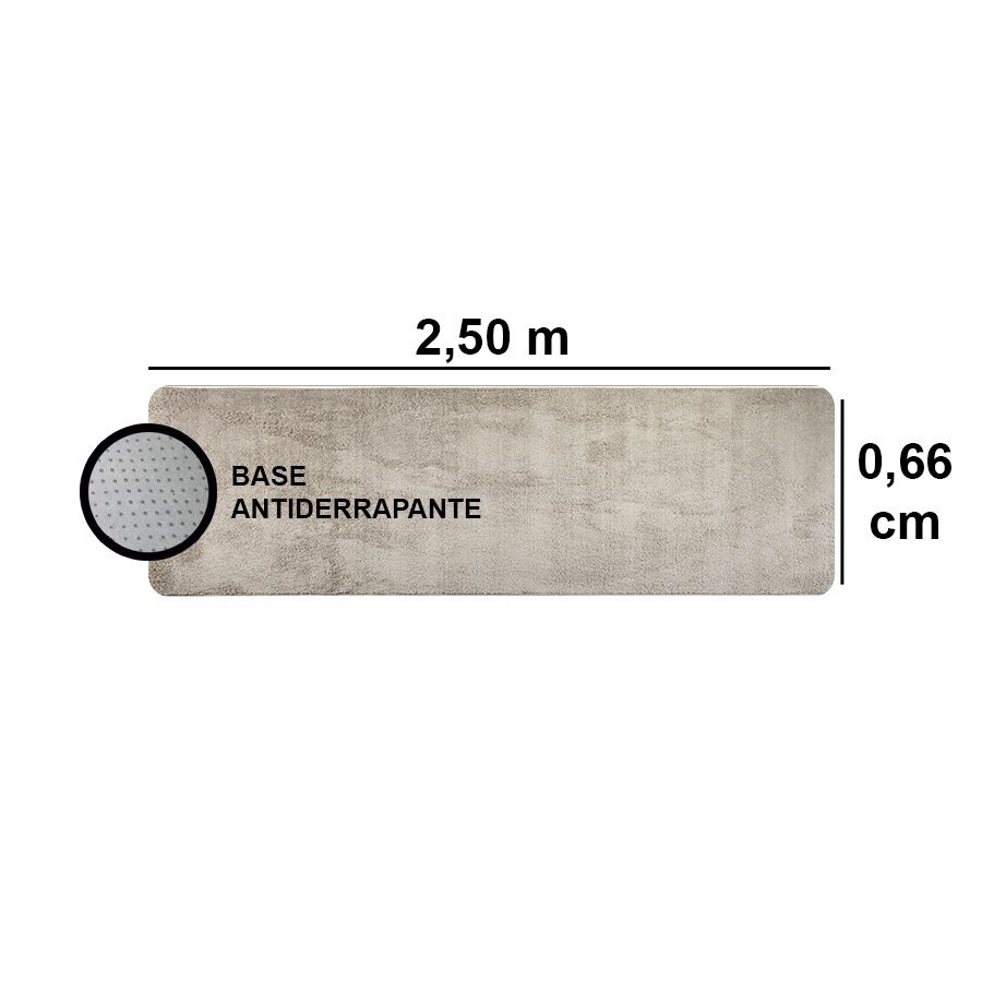 Passadeira Pratatêxtil 0,66m X 2,50m Antiderrapante.:Areia - 3