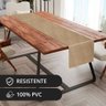 1 Caminho Trilho Mesa Impermeável PVC Trama Choco 42x140 - 2