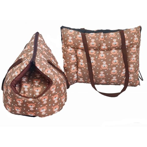 Kit Transporte Bolsa e Colchonete Impermeavel Ursinho