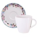 Ver imagem 1 de Conjunto 2 Peças Xícara e Pires Chá Café 200ml em Porcelana Tramontina Aura Floral
