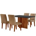 Ver imagem 2 de Sala de Jantar Mesa Olimpia 120mm MDF Vidro Canto Reto com 4 Cadeiras Grecia