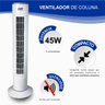 Ventilador de Coluna Circulador Ar Branco Potente 220v Fix - 4