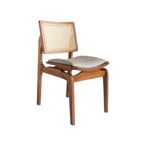 Cadeira Madeira Maciça Estofada Paris