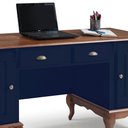 Ver imagem 4 de Escrivaninha Hannover 2 Portas 2 Gavetas Divisor de Ambiente 60813 Linz Moveis- Azul Petróleo/imbuia