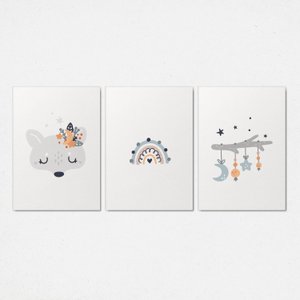 Trio Quadros para Quarto Infantil