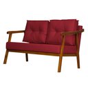 Ver imagem 2 de Namoradeira Vitoria Base Reforçada Luxo Corino Vermelho