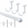 Kit Varão de Cortina para Teto Gesso Drywall Quarto, Sala 2,60 Metros 28mm Metal Resistente Decoribi - 1