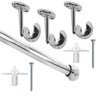 Kit Varão de Cortina para Teto Gesso Drywall Quarto, Sala 2,60 Metros 28mm Metal Resistente Decoribi - 2